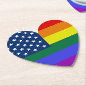 Dessous-de-verre En Papier Drapeau américain LGBT Pride avec étoiles (Incliné)