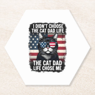 Dessous-de-verre En Papier Drapeau américain vintage Chat Papa Fête des Pères