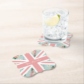 Dessous-de-verre En Papier Drapeau anglais d'Union Jack de roses (En situation)