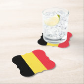 Dessous-de-verre En Papier Drapeau belge (En situation)