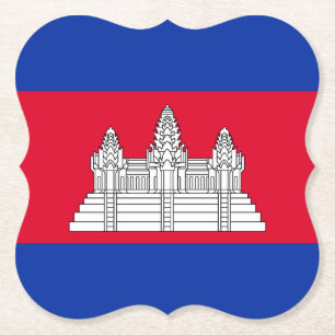 Dessous-de-verre En Papier Drapeau cambodgien