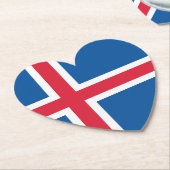 Dessous-de-verre En Papier Drapeau cardiaque islandais (Incliné)