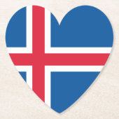 Dessous-de-verre En Papier Drapeau cardiaque islandais (Devant)
