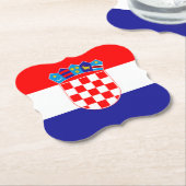 Dessous-de-verre En Papier Drapeau Croatie (Incliné)