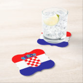 Dessous-de-verre En Papier Drapeau Croatie (En situation)