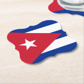 Dessous-de-verre En Papier Drapeau cubain (Incliné)