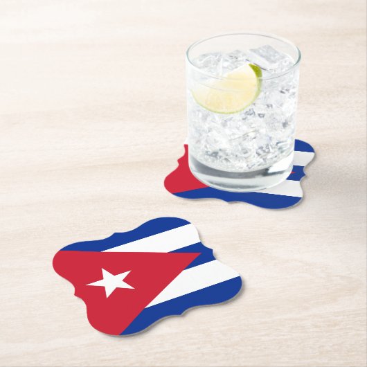 Dessous-de-verre En Papier Drapeau cubain (En situation)