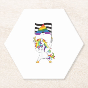 Dessous-de-verre En Papier Drapeau d'allié straight Licorne Trans Gay Pride L