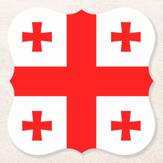 Dessous-de-verre En Papier Drapeau de Géorgie (Devant)