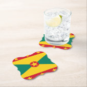 Dessous-de-verre En Papier Drapeau de la Grenade (En situation)