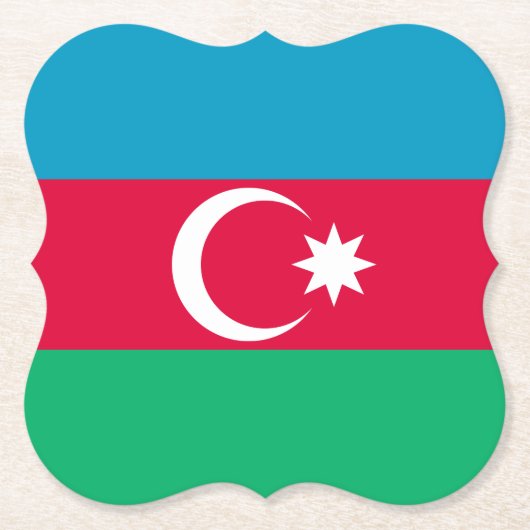 Dessous-de-verre En Papier Drapeau de l'Azerbaïdjan (Devant)