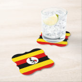 Dessous-de-verre En Papier Drapeau de l'Ouganda (En situation)
