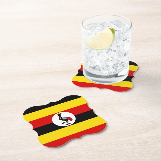 Dessous-de-verre En Papier Drapeau de l'Ouganda (En situation)