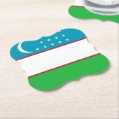 Dessous-de-verre En Papier Drapeau de l'Ouzbékistan (Incliné)
