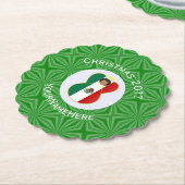 Dessous-de-verre En Papier Drapeau de Noël de l'ange mexicain personnalisé (Incliné)