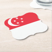 Dessous-de-verre En Papier Drapeau de Singapour (Incliné)