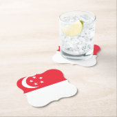 Dessous-de-verre En Papier Drapeau de Singapour (En situation)