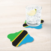 Dessous-de-verre En Papier Drapeau de Tanzanie (En situation)