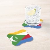 Dessous-de-verre En Papier Drapeau des Comores (En situation)