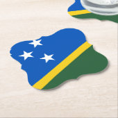 Dessous-de-verre En Papier Drapeau des Îles Salomon (Incliné)