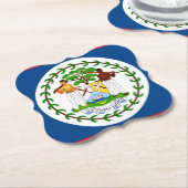 Dessous-de-verre En Papier Drapeau du Belize (Incliné)