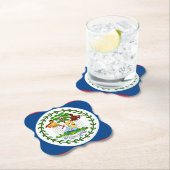 Dessous-de-verre En Papier Drapeau du Belize (En situation)