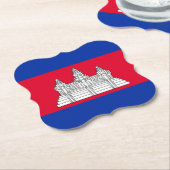 Dessous-de-verre En Papier Drapeau du Cambodge (Incliné)