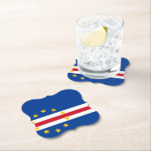 Dessous-de-verre En Papier Drapeau du Cap-Vert (En situation)