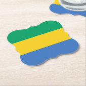 Dessous-de-verre En Papier Drapeau du Gabon (Incliné)