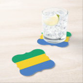 Dessous-de-verre En Papier Drapeau du Gabon (En situation)