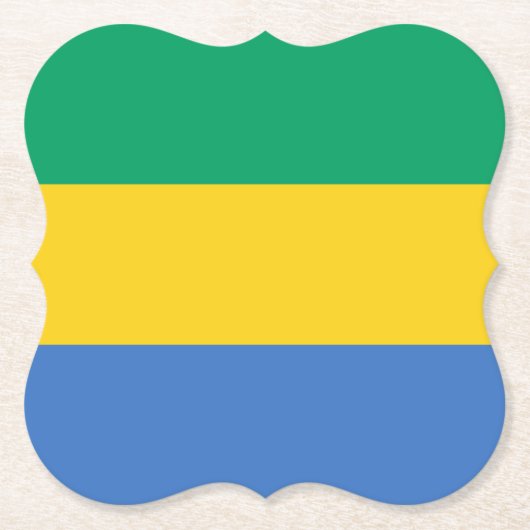 Dessous-de-verre En Papier Drapeau du Gabon (Devant)