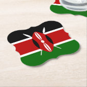 Dessous-de-verre En Papier Drapeau du Kenya (Incliné)
