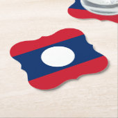 Dessous-de-verre En Papier Drapeau du Laos (Incliné)