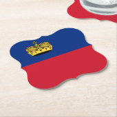 Dessous-de-verre En Papier Drapeau du Liechtenstein (Incliné)