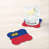 Dessous-de-verre En Papier Drapeau du Liechtenstein (En situation)