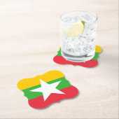 Dessous-de-verre En Papier Drapeau du Myanmar (En situation)