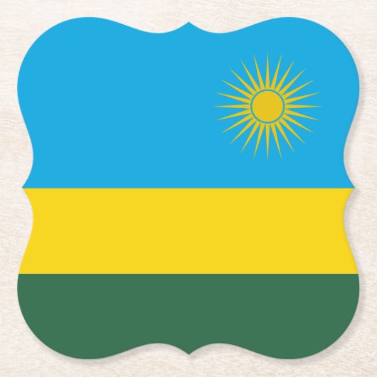 Dessous-de-verre En Papier Drapeau du Rwanda (Devant)