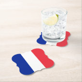 Dessous-de-verre En Papier Drapeau français (En situation)