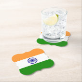 Dessous-de-verre En Papier Drapeau indien (En situation)