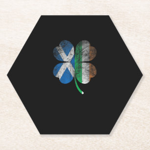 Dessous-de-verre En Papier Drapeau irlandais écossais Shamrock Irlande Saint