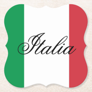 Dessous-de-verre En Papier Drapeau Italie Fierté italienne Europe Pays