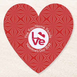 Dessous-de-verre En Papier Drapeau LOVE de lettre rouge autrichien personnali