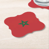 Dessous-de-verre En Papier Drapeau Maroc (Incliné)