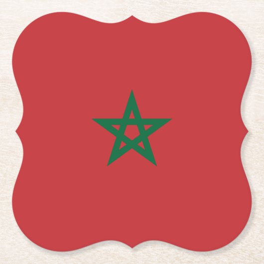 Dessous-de-verre En Papier Drapeau Maroc (Devant)