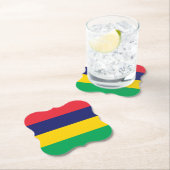 Dessous-de-verre En Papier Drapeau Maurice (En situation)