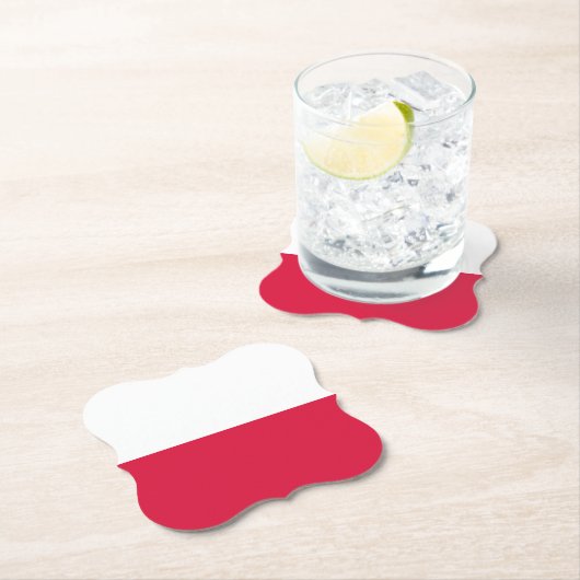 Dessous-de-verre En Papier Drapeau polonais (En situation)