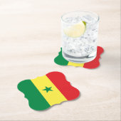 Dessous-de-verre En Papier Drapeau sénégalais (En situation)