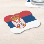Dessous-de-verre En Papier Drapeau serbe (Incliné)