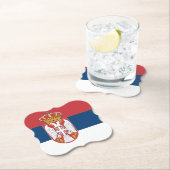 Dessous-de-verre En Papier Drapeau serbe (En situation)