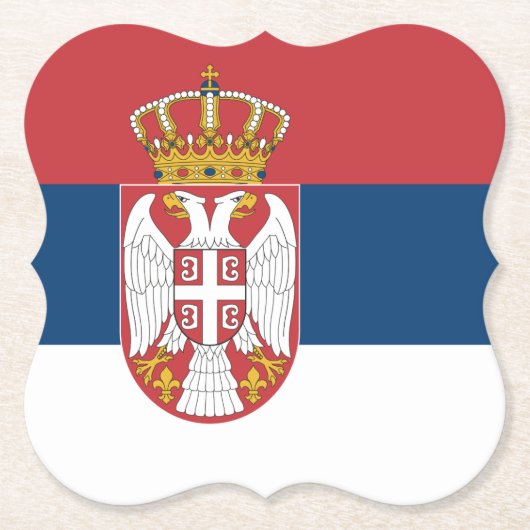 Dessous-de-verre En Papier Drapeau serbe (Devant)
